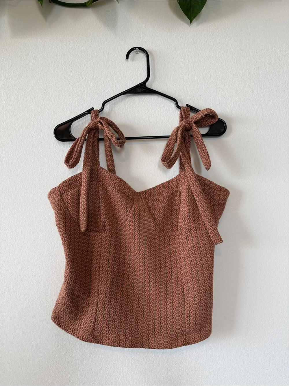 Free People Tie-Shoulder Sleeveless Top in Rust Floral